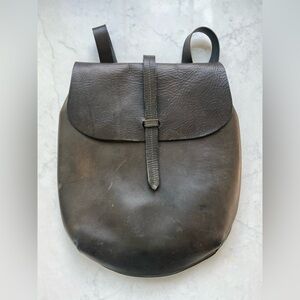 Infinity Firenze Leather Backpack Bag - Made in Italy - Olive Green